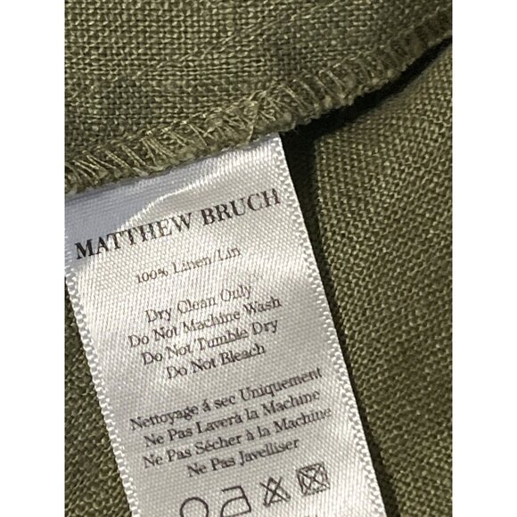 MATTHEW BURCH Kimmie Colorblock Cutout Linen Mini Dress Spaghetti Straps - Picture 8 of 14